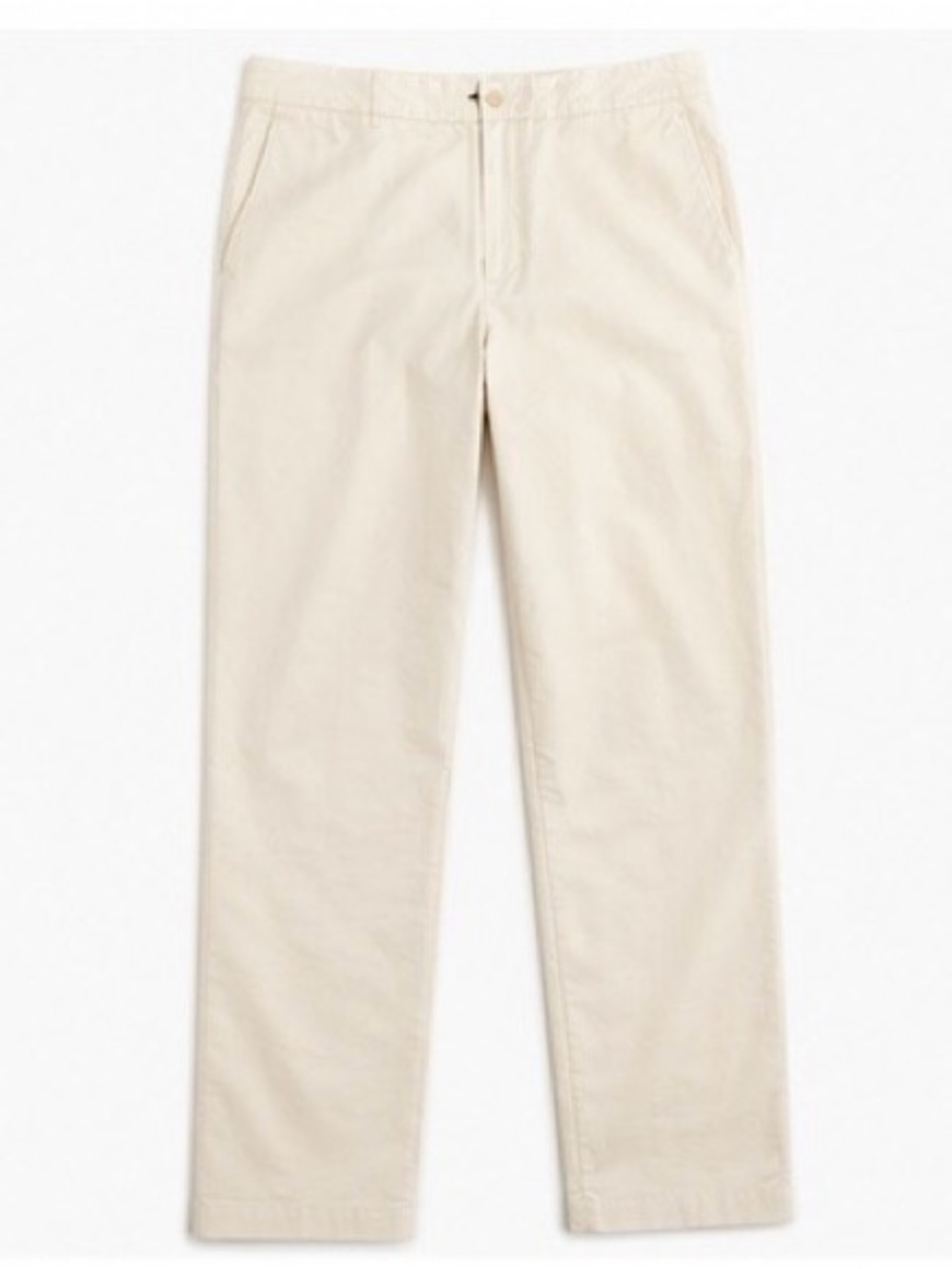 J.Crew Re-Imagined Cream Straight Leg Pants Women’s 14 P Stretch Fair Trade SP22